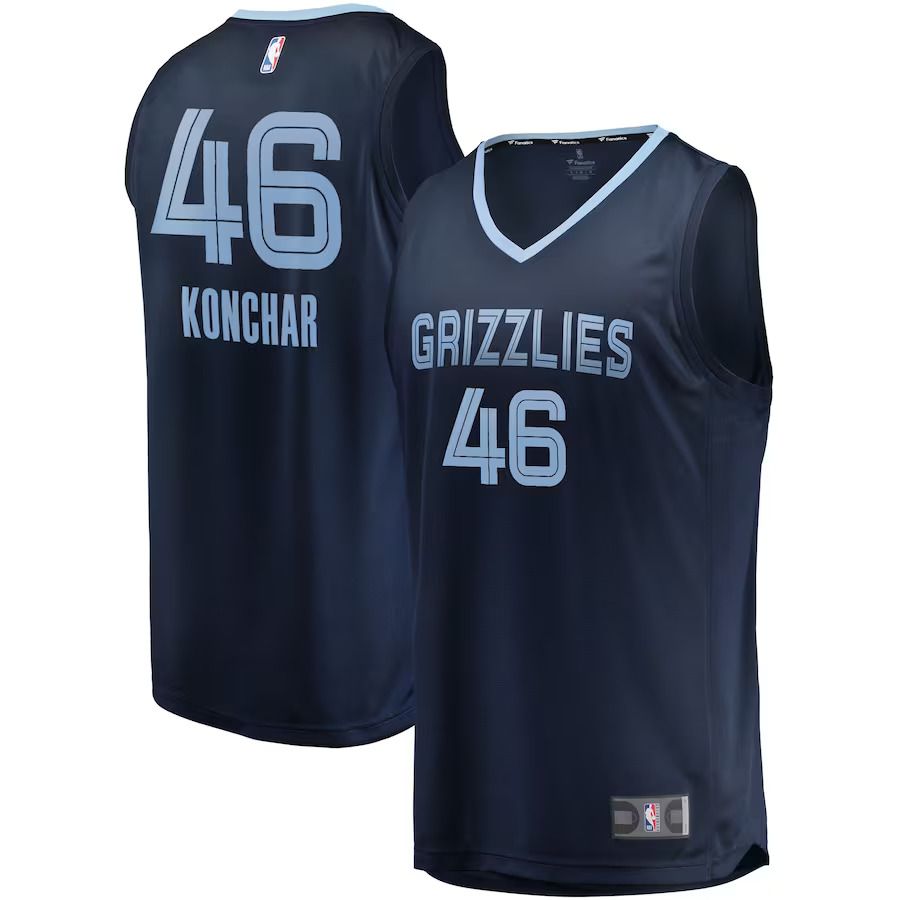 Men Memphis Grizzlies 46 John Konchar Fanatics Branded Navy Fast Break Replica NBA Jersey
